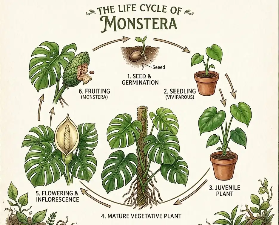 What is the life cycle of a Monstera Plant?