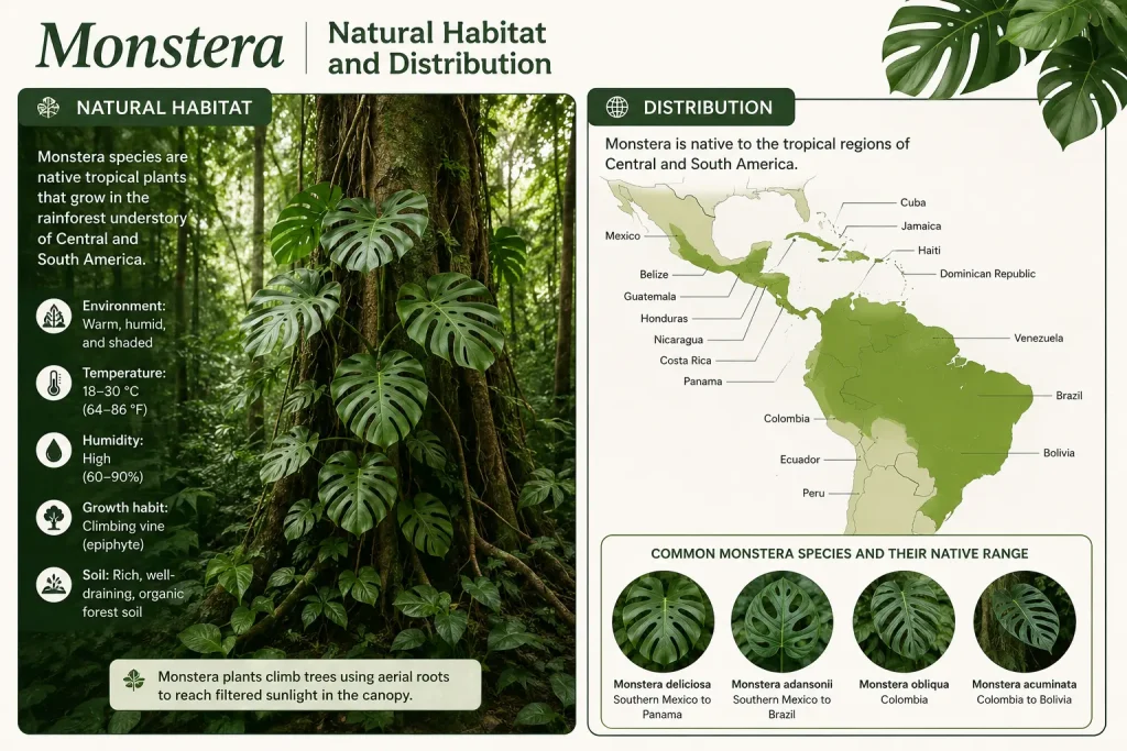 Natural Habitat and Distribution of Monstera