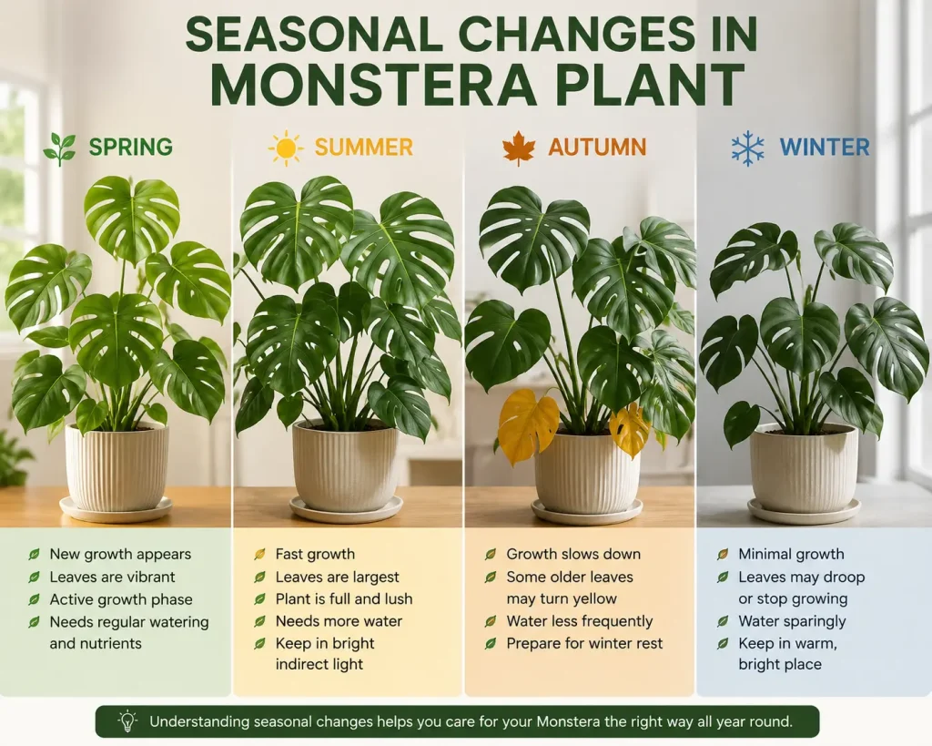 Seasonal Changes In Monstera Plant