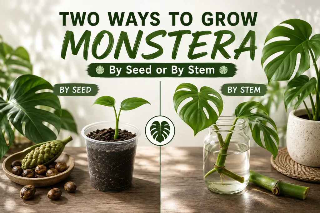 two ways two grow monstera plant