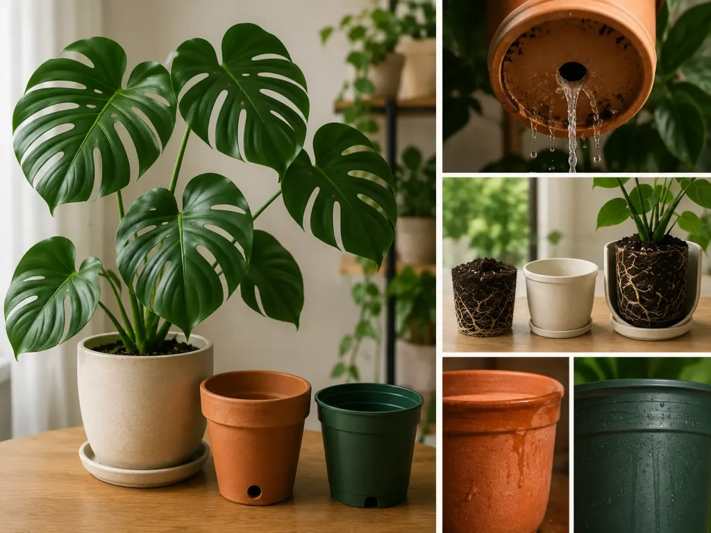 choosing the right pot for a monstera plant